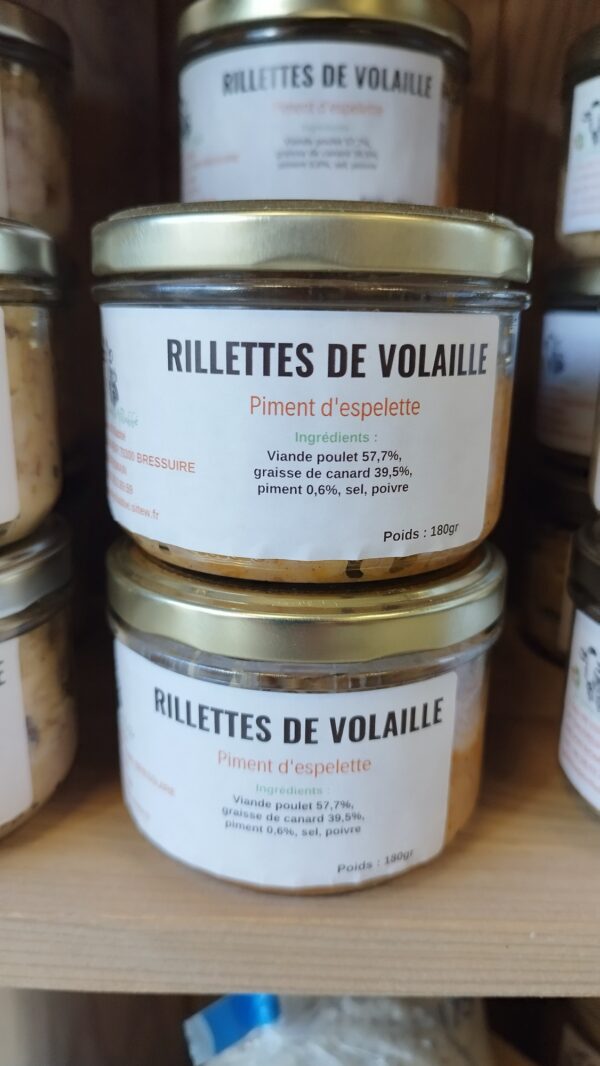 Rillettes de volaille au piment d'espelette